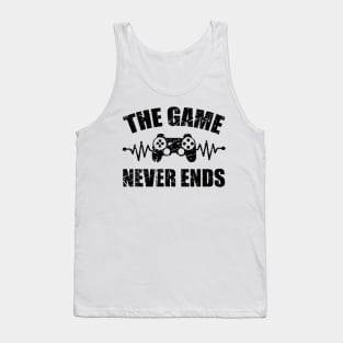 game never ends heartbeat controller gamer quote gaming Tank Top